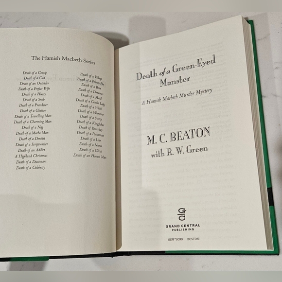Death of a Green-Eyed Monster A Hamish Macbeth Mystery Hardcover Book - Picture 5 of 6